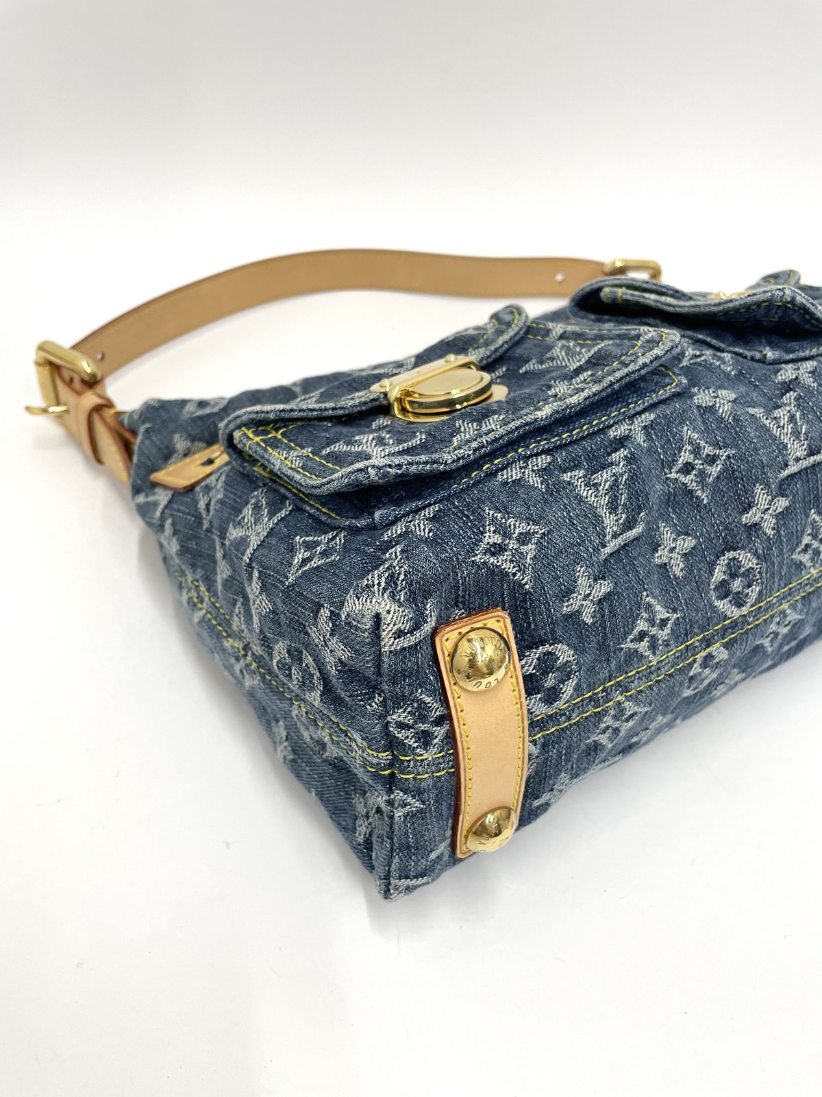 LOUIS VUITTON ルイヴィトン ショルダーバッグ バギーPM モノグラムデニム ブルー M95049 ゴールド金具 美品  55692