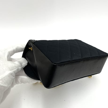 CHANEL 激レア サテン マトラッセ ココマーク ポーチ付 チェーンショルダーバッグ 1番台