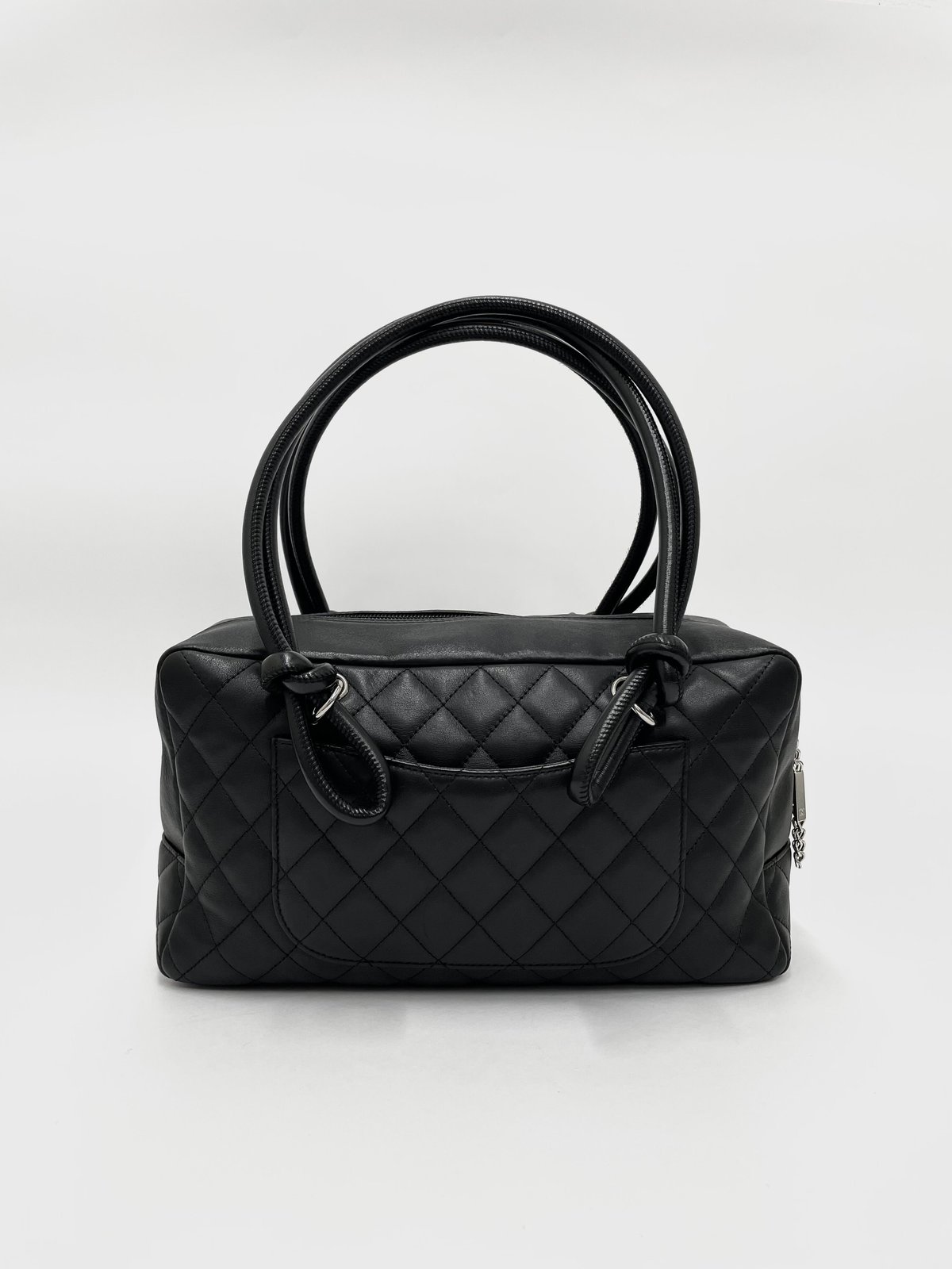 CHANEL カンボンライン ボストンバッグ ブラック×ホワイト CHANEL カンボンライン ボストンバッグ ブラック×ホワイト