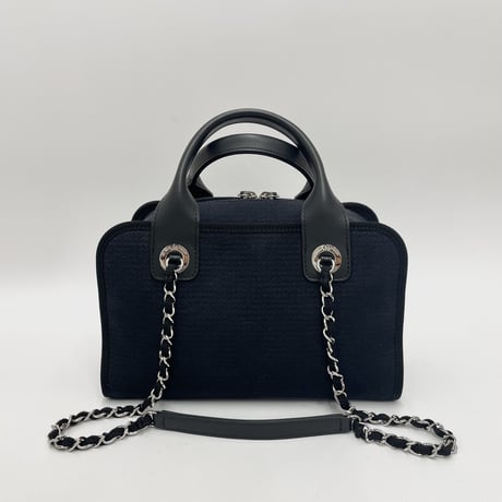 CHANEL ショルダーバッグ ドーヴィル 2wayショルダーバッグ ネイビー系 キャンバス ICチープランダム番台