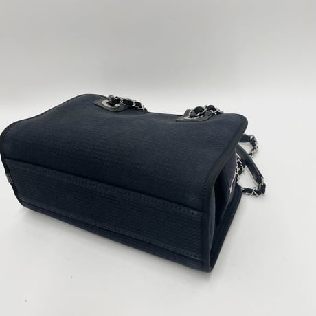 CHANEL ショルダーバッグ ドーヴィル 2wayショルダーバッグ ネイビー系 キャンバス ICチープランダム番台