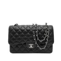 CHANEL マトラッセ キャビアスキンCF30 ダブルフラップ ダブルチェーン ショルダーバッグ 19番台