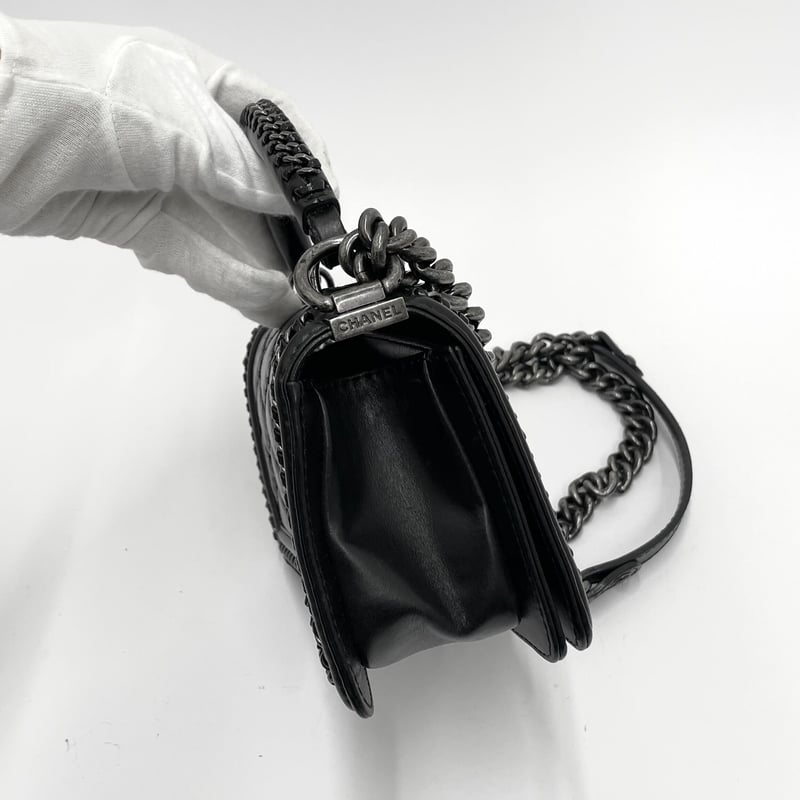 CHANEL シャネル【美品】マトラッセ ボーイ チェーンショルダーバッグ 鞄 CHANEL ボーイシャネル マトラッセ トップハンドル チェーンショルダー