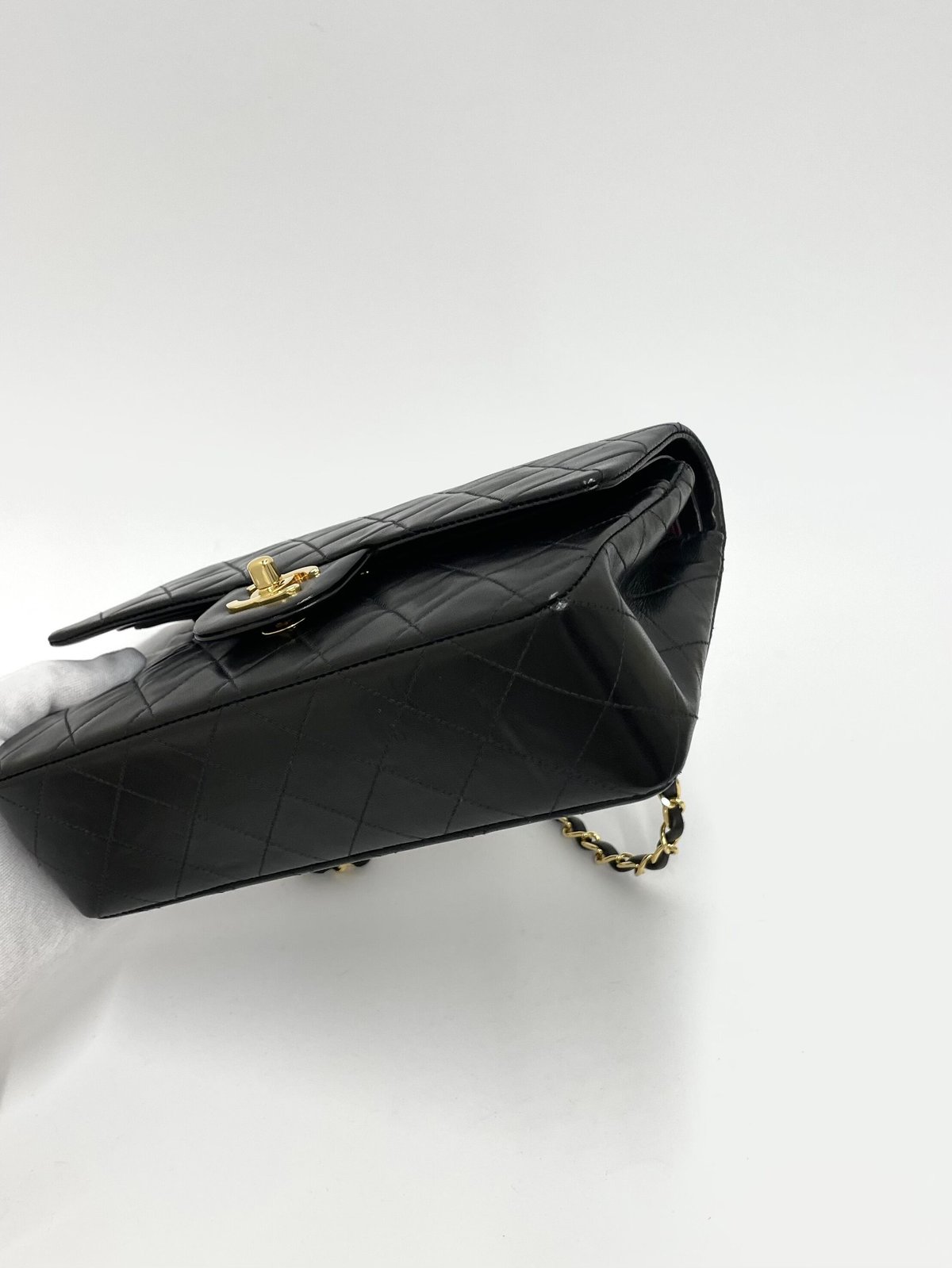 CHANEL ラムスキン マトラッセ23 Wフラップ チェーンショルダー