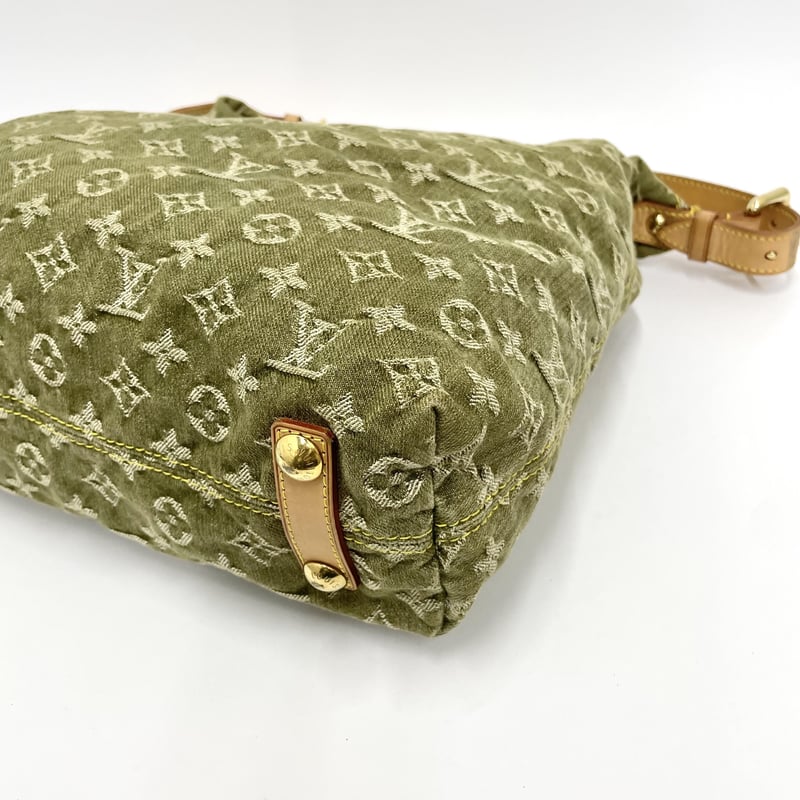LOUIS VUITTON バギーGM モノグラムデニム ショルダーバッグ グリーン