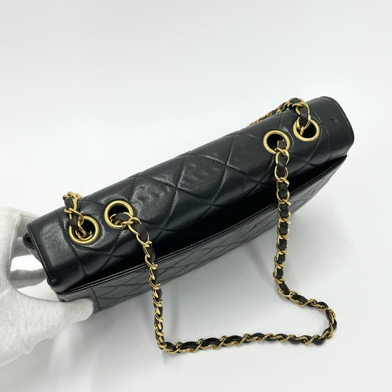 CHANEL ラムスキン マトラッセ シングルフラップチェーン