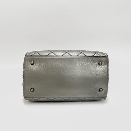 CHANEL レザー シルバー加工 チェーンミー トートバッグ 16番台