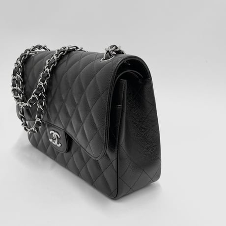 CHANEL マトラッセ キャビアスキンCF30 ダブルフラップ ダブルチェーン ショルダーバッグ 19番台