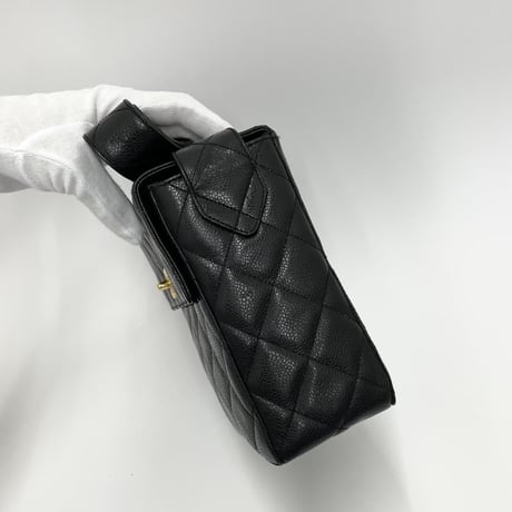 CHANEL キャビアスキン マトラッセ ミラーバニティ ショルダーバッグ 4番台
