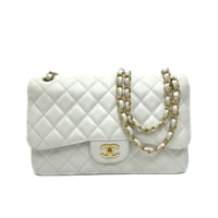 CHANEL キャビアスキン マトラッセ Jumbo Wフラップ チェーンショルダーバッグ 14番台