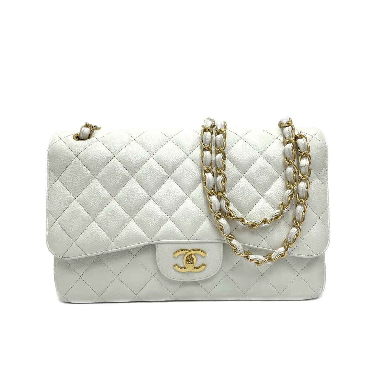 <br>CHANEL シャネル/キャビアスキンマトラッセWフラップ チェーンショルダー/WT/300*****/シャネル/Aランク/94