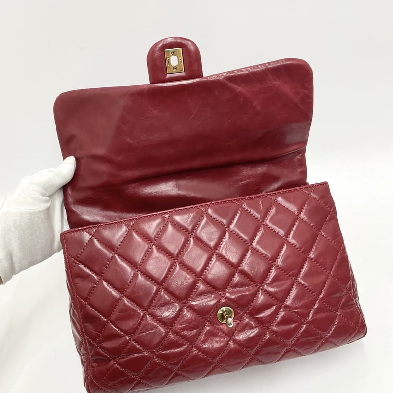 CHANEL マトラッセ トップハンドル 2way チェーンショルダーバッグ 赤