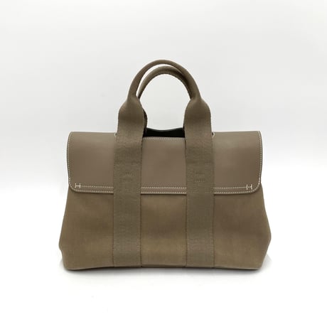HERMES ヴァルパライソPM ハンドバッグ キャンバス/レザー エトゥープ