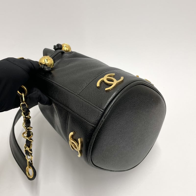 CHANEL キャビアスキン トリプルココ チェーンショルダーバッグ