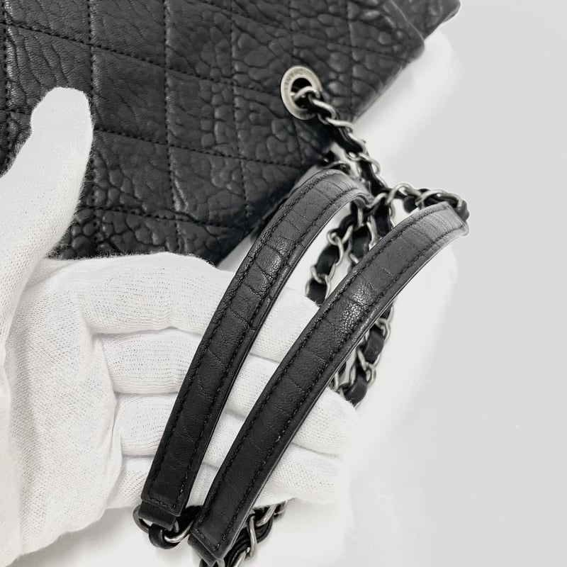 CHANEL レザー シワ加工 チェーンショルダー トートバッグ 21 CHANEL レザー シワ加工 チェーンショルダー トートバッグ 21
