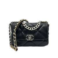 CHANEL 19ハンドバッグ/チェーンショルダーバッグ シルバー金具 AS1160 ラムスキン