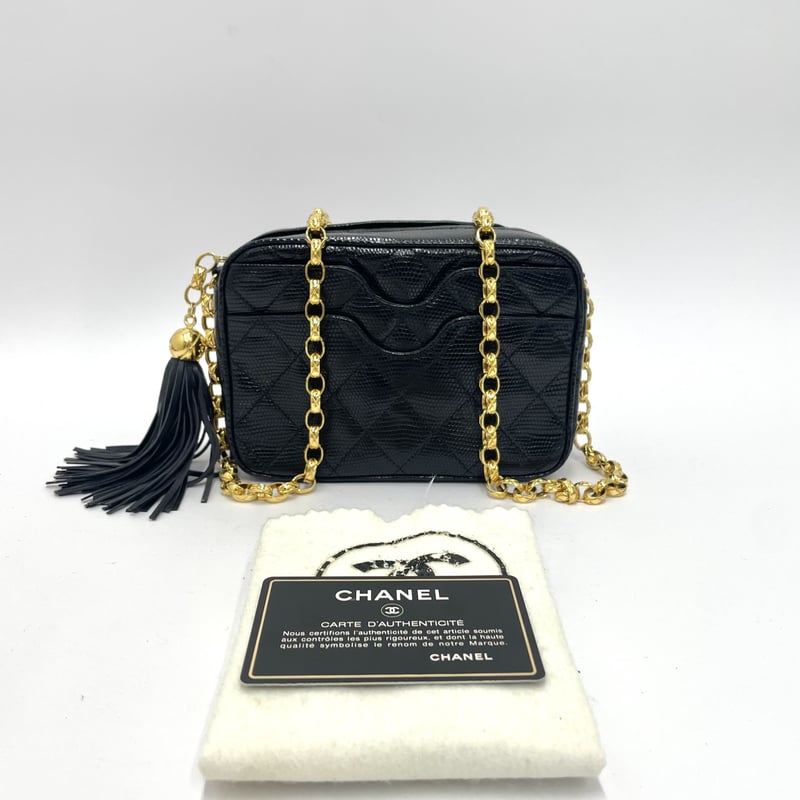 CHANEL リザード チェーンショルダーバッグ タッセルチャーム 2 CHANEL リザード チェーンショルダーバッグ タッセルチャーム 2