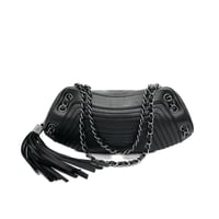 CHANEL ラムスキン フリンジ付き チェーンショルダーバッグ 8番台