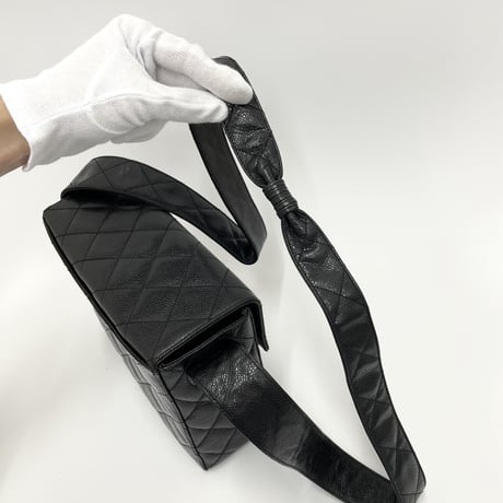 CHANEL キャビアスキン マトラッセ ミラーバニティ ショルダーバッグ 4番台
