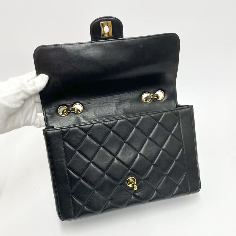 CHANEL ラムスキン マトラッセ シングルフラップチェーン CHANEL ラムスキン マトラッセ シングルフラップチェーン