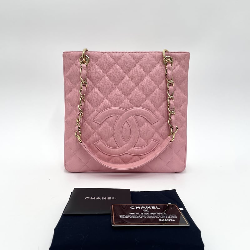 CHANEL 美品 キャビアスキン チェーントートバッグ PST 8番台 | AMONA 