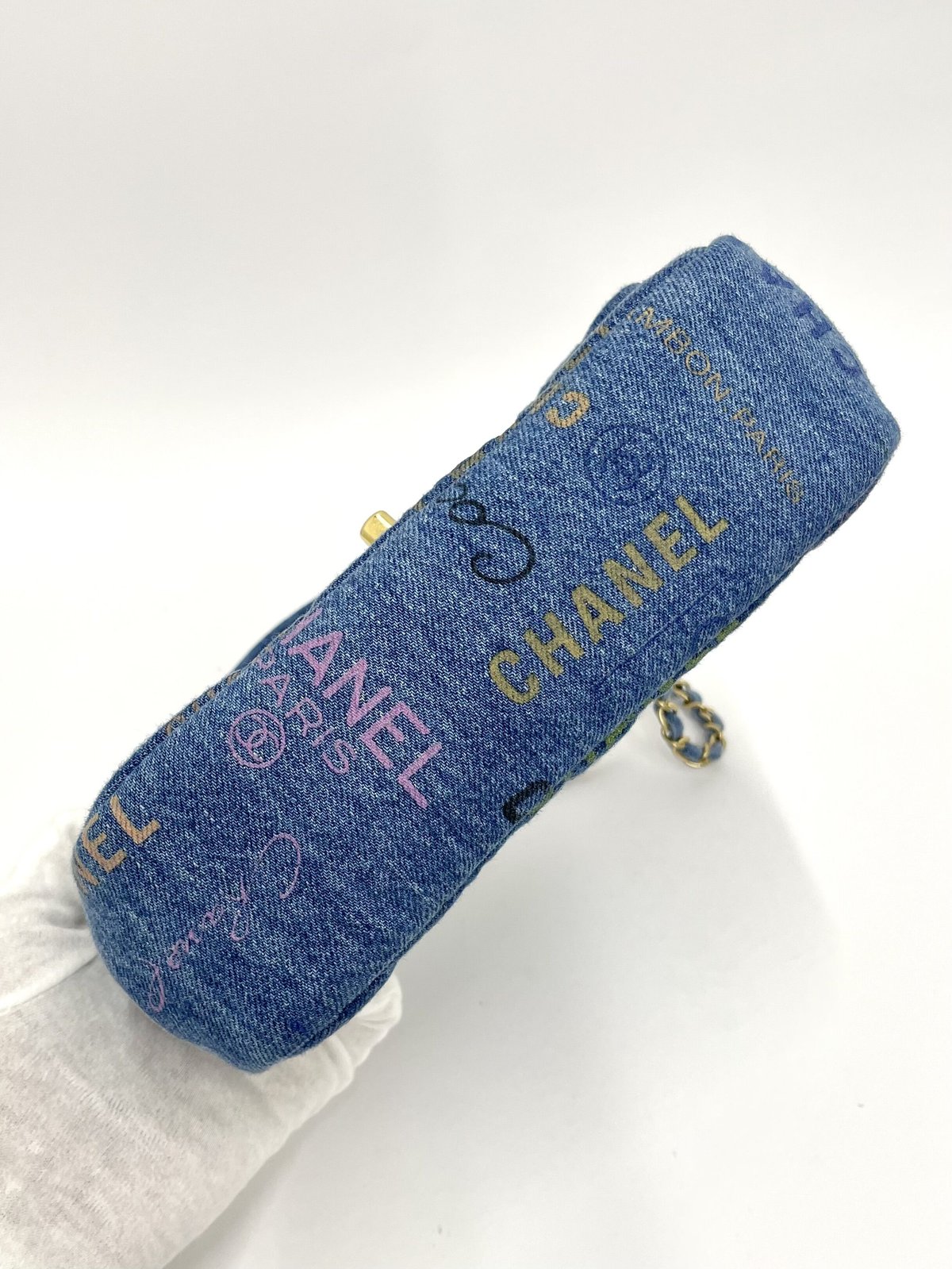 CHANEL 2022SS未使用品 マトラッセ デニム 落書 チェーンショルダー