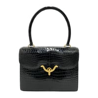 HERMES クロコダイル VASCO ヴィンテージ ハンドバッグ ○E刻印