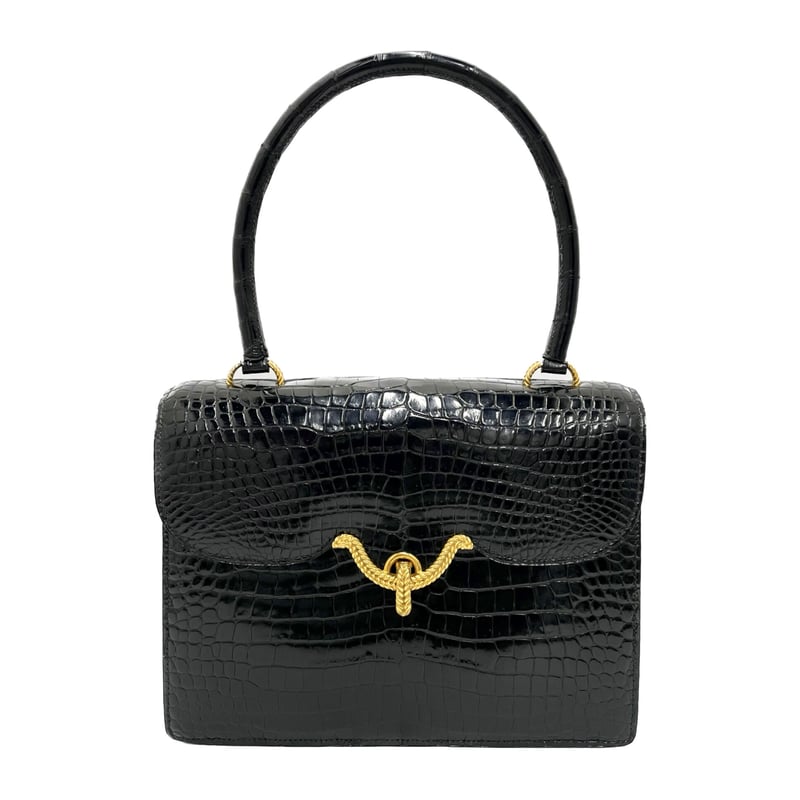 HERMES クロコダイル VASCO ヴィンテージ ハンドバッグ ○E刻印 HERMES クロコダイル VASCO ヴィンテージ ハンドバッグ ○E刻印