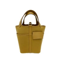 HERMES 新品未使用 ピコタン ロック18 PM カーゴ ハンドバッグ トワルゴエラン スイフト U刻印 セサミ デゼール シルバー金具