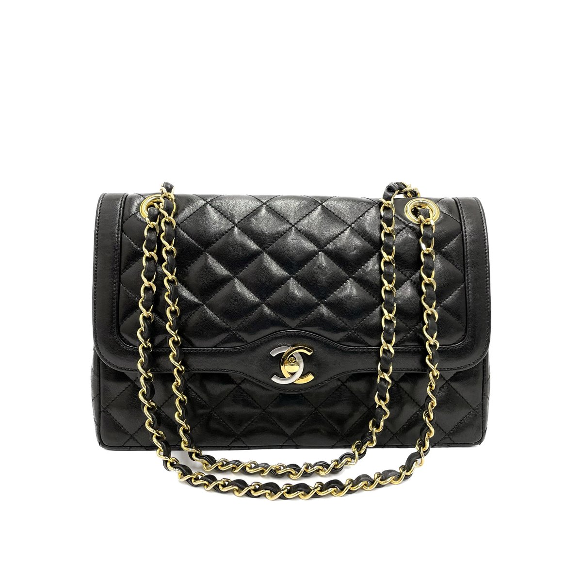 ⭐︎Miyu⭐︎ 正規品ヴィンテージ美品！　CHANELパリ限定 マトラッセ CHANEL パリ限定 マトラッセ Wチェーンショルダーバッグ 2番台 | AMONA