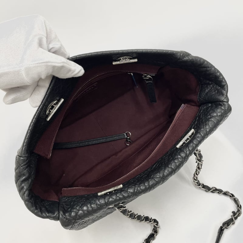 CHANEL レザー シワ加工 チェーンショルダー トートバッグ 21 CHANEL レザー シワ加工 チェーンショルダー トートバッグ 21