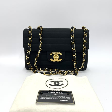 CHANEL コットン ビッグココ ダブルチェーンショルダーバッグJUMBO 3番台