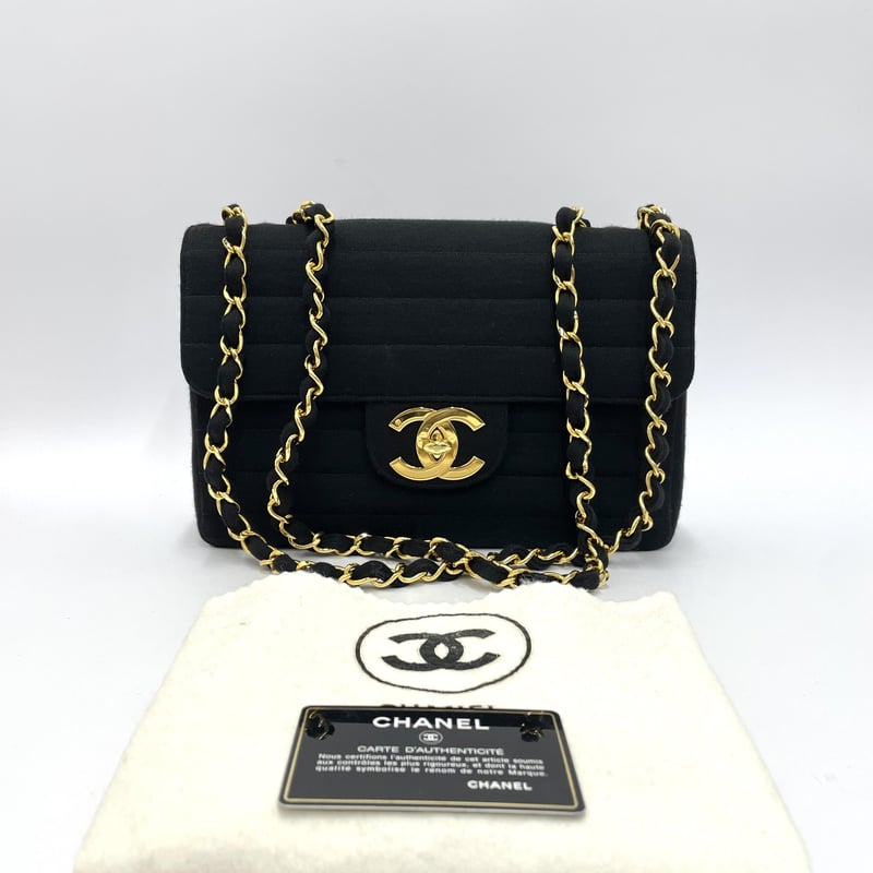 CHANEL ブラック ビックココ CHANEL コットン ビッグココ ダブルチェーンショルダーバッグJUMBO 3