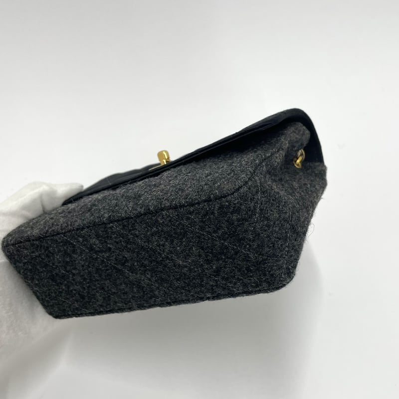 CHANEL ミニマトラッセ チェーンショルダーバッグ サテン/ウール CHANEL ミニマトラッセ チェーンショルダーバッグ サテン/ウール