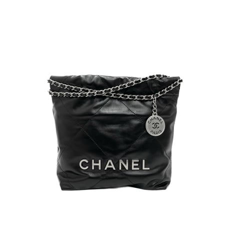CHANEL 新品未使用  MINI 22 BAG ハンドバッグ/ショルダーバッグ ブラック/シルバー ICチープ ランダム番台