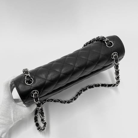 CHANEL マトラッセ キャビアスキンCF30 ダブルフラップ ダブルチェーン ショルダーバッグ 19番台