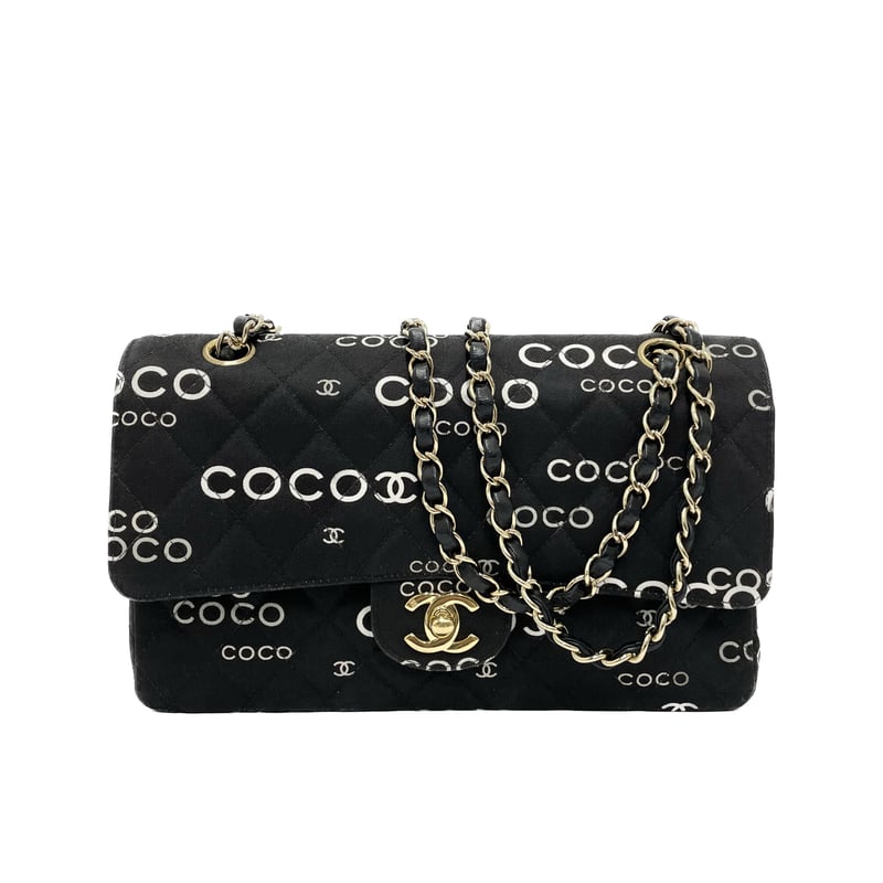 CHANEL COCO マトラッセ Wフラップ チェーンショルダーバッグ 7番台