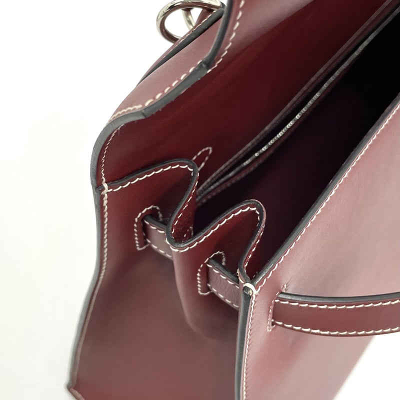 HERMES ケリー32外縫い ルージュアッシュ／シルバー金具 シャモニー