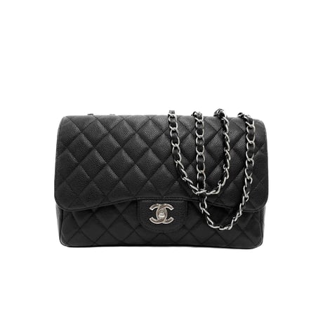 CHANEL キャビアスキン マトラッセ Jumbo チェーンショルダーバッグ 12番台
