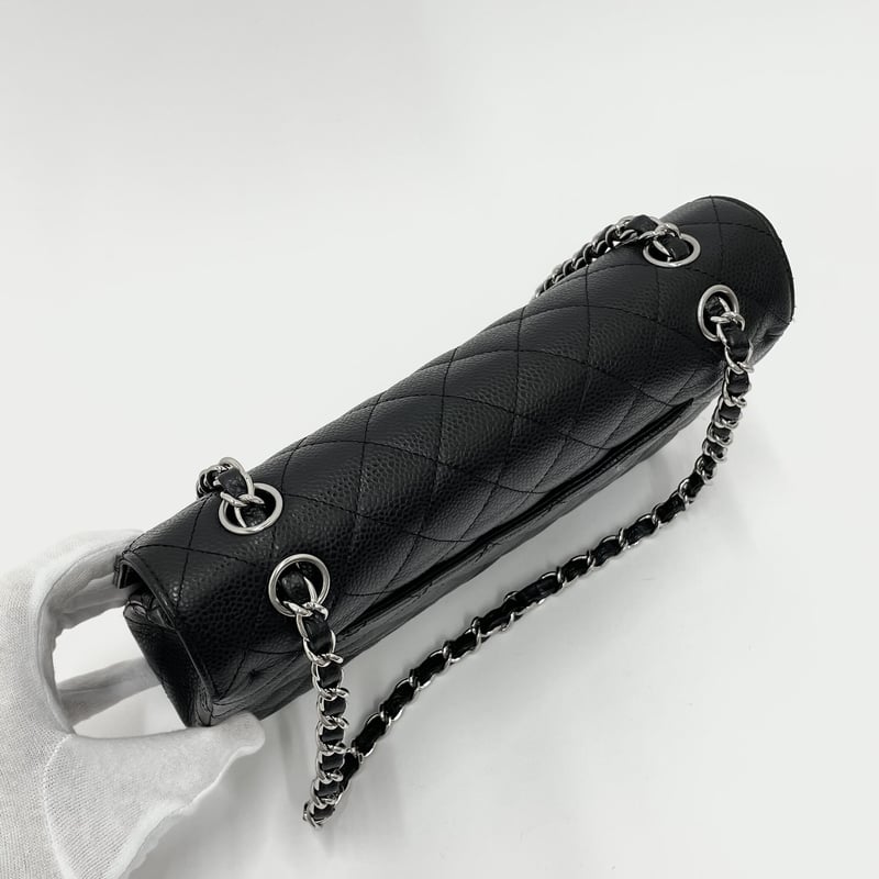 CHANEL キャビアスキン マトラッセ25 Wフラップ チェーン