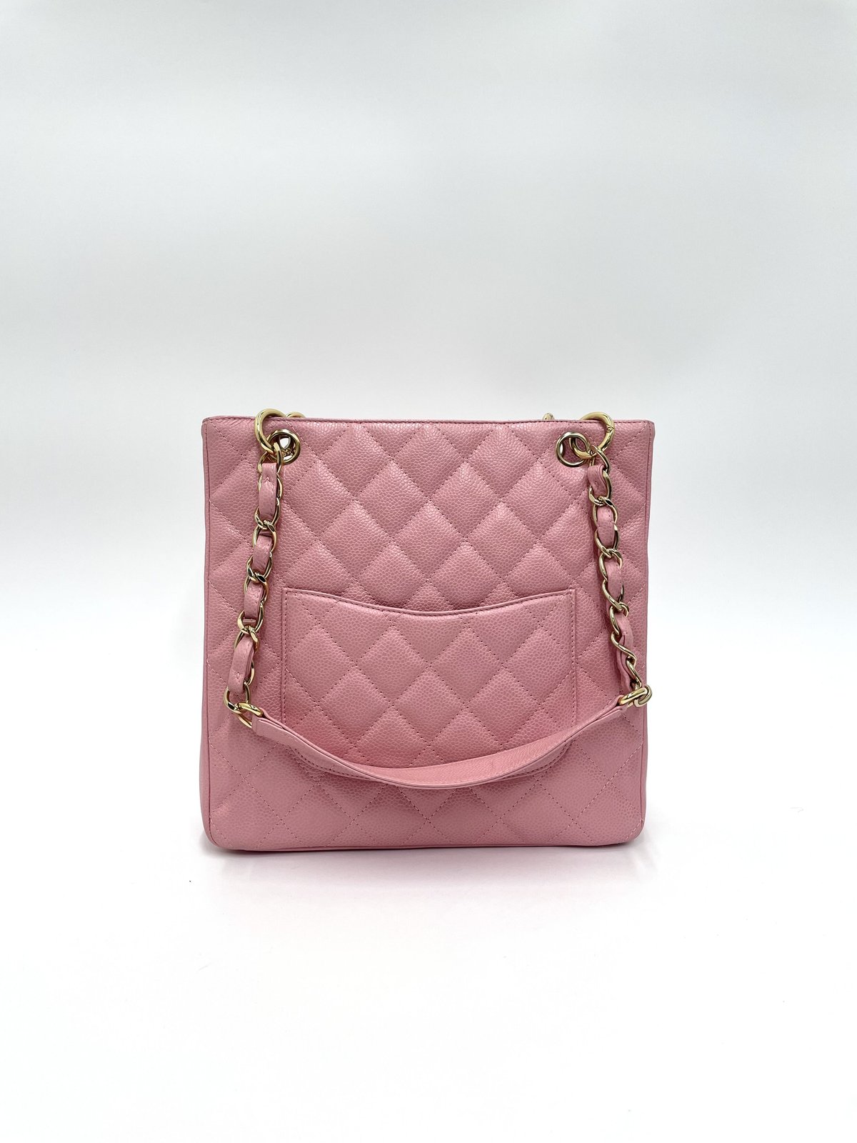 CHANEL 美品 キャビアスキン チェーントートバッグ PST 8番台 CHANEL 美品 キャビアスキン チェーントートバッグ PST 8番台