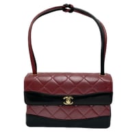 CHANEL レスモデル バイカラー ショルダーバッグ ブラック/レッド 6番台