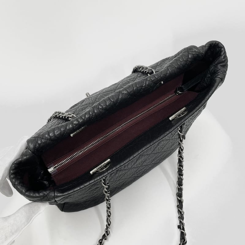 CHANEL レザー シワ加工 チェーンショルダー トートバッグ 21 CHANEL レザー シワ加工 チェーンショルダー トートバッグ 21