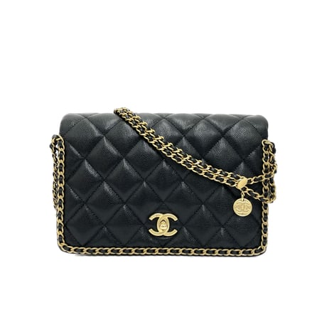 CHANEL キャビスキン マトラッセ コインチェーン ショルダーバッグ ICチープランダム番台