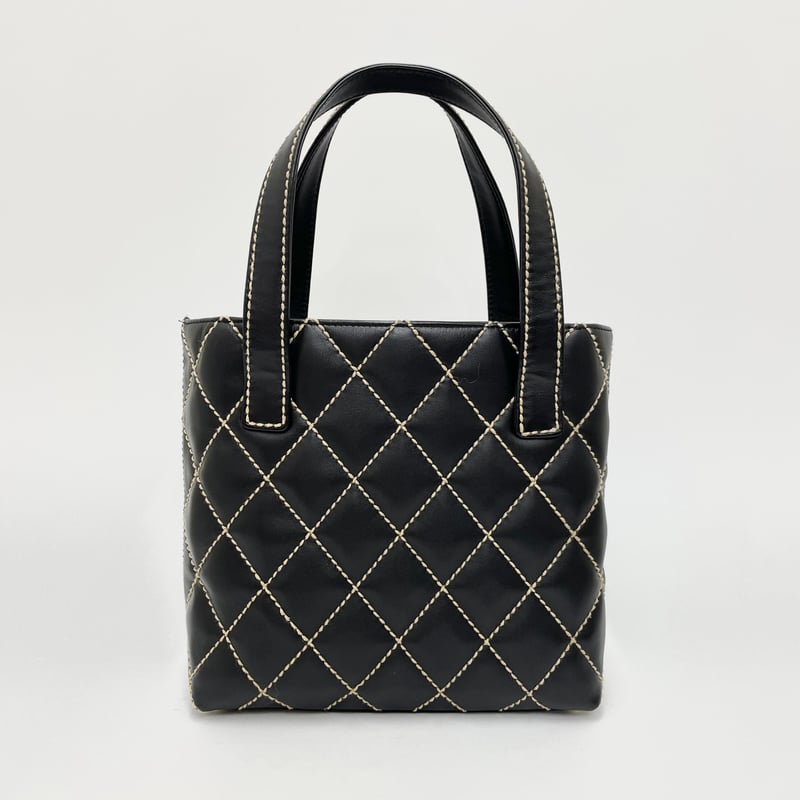 CHANEL カーフスキン ワイルドステッチ ハンドバッグ 7番台 CHANEL カーフスキン ワイルドステッチ ハンドバッグ 7番台