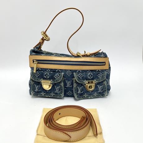 LOUIS VUITTON モノグラム デニム バギーPM ショルダーバッグ 付替ストラップ有り M95049