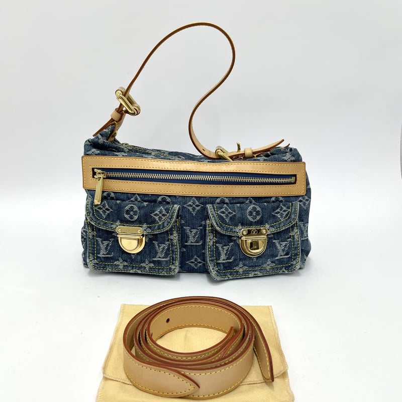 LOUIS VUITTON モノグラム デニム バギーPM ショルダーバッグ 付 LOUIS VUITTON モノグラム デニム バギーPM ショルダーバッグ 付