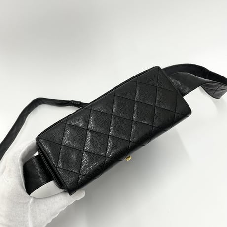 CHANEL キャビアスキン マトラッセ ミラーバニティ ショルダーバッグ 4番台