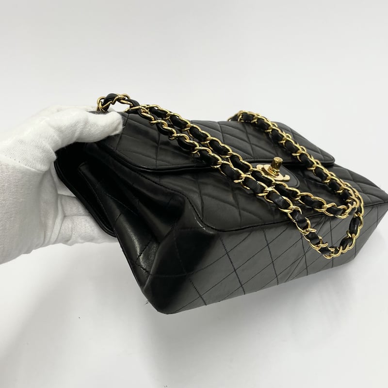 CHANEL ラムスキン ダブルフェース マトラッセ チェーンショルダー