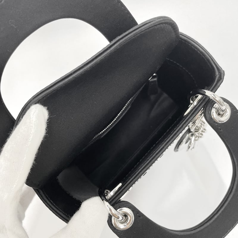 CHRISTIAN DIOR レディディオール ミニ M0500PRTC サテン/ビーズ